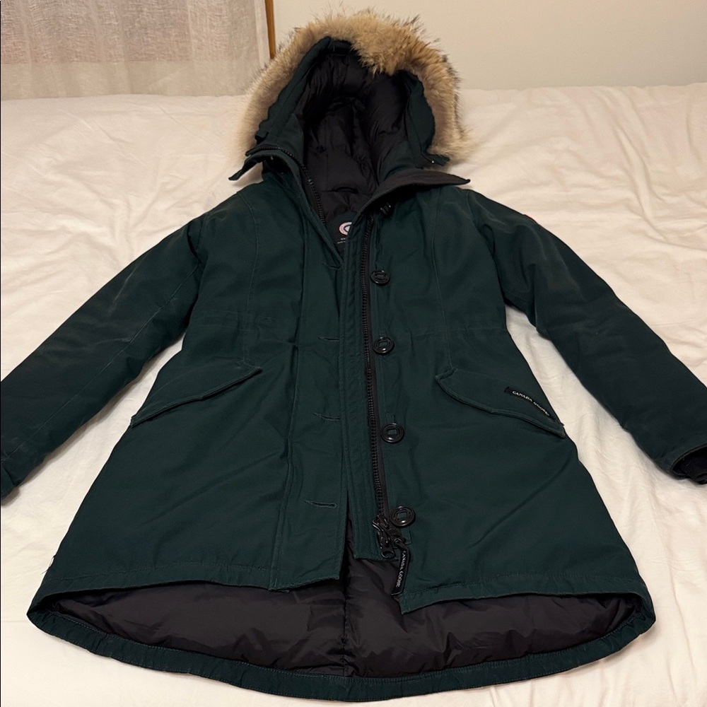 Canada Goose Forest Green Parka with Fur Trim